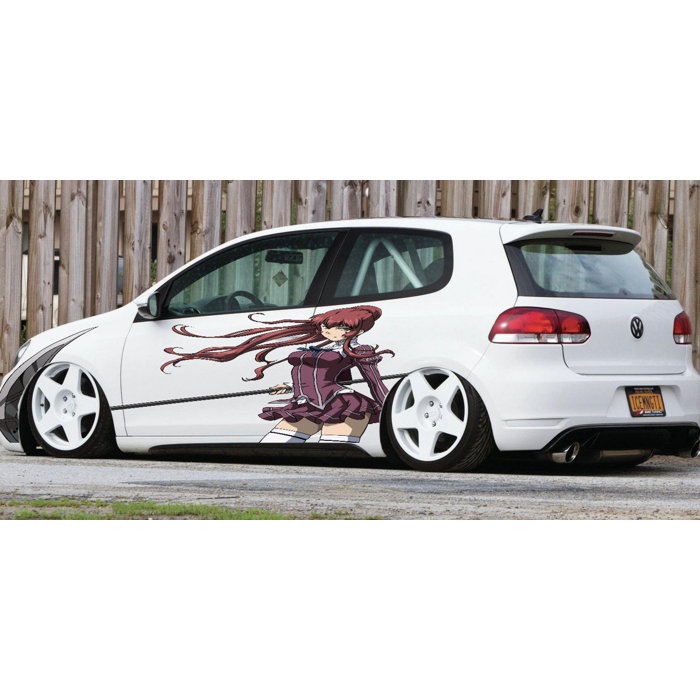 Stickalz Sexy Anime Girl Colored Side Vinyl Graphics, Anime Car Wrap